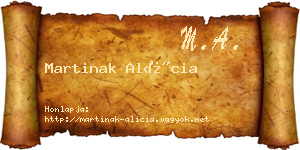 Martinak Alícia névjegykártya